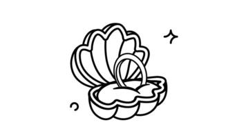 Animated Ring in a Seashell A Simple Line Art Illustration video