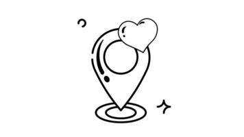 Animated Location Pin with Heart A Graphic Design of Love and Location video