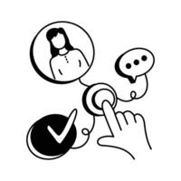 A user interacting with a digital interface, ready to use icon of interactivity vector