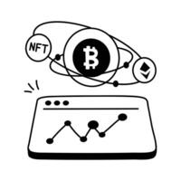 Visual representation of cryptocurrency trading and blockchain market trends vector