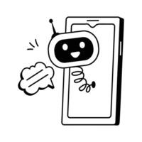 AI powered online bot, virtual interaction, ready to use vector