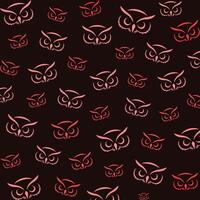 Owl head trendy design repeating seamless pattern illustration background vector