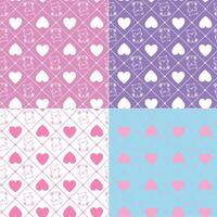 Series Seamless pattern of heart with a cat vector