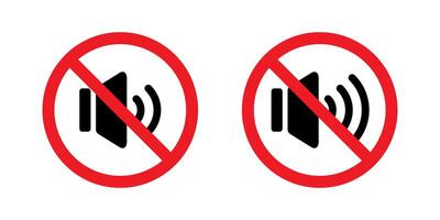 Sound speaker forbidden icon in flat style. Audio prohibition sign symbol vector