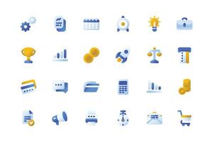 Business Icon Theme with Gradient Style. vector