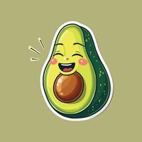 Laughing Avocado Character with a Fun Design vector