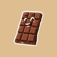 Happy Chocolate Bar with a Playful Cartoon Expression vector