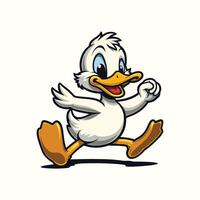 Cheerful Duckling Walking Illustration vector
