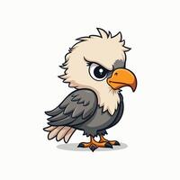 Adorable Angry Eagle Character Illustration vector