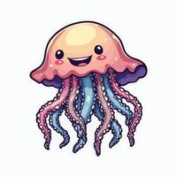 Adorable Jellyfish with a Smiling Face vector