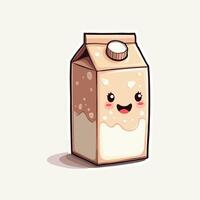 Happy Milk Carton with Playful Expression vector