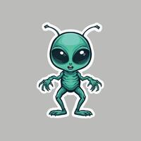 Cute Alien Character with a Fun Cartoon Expression vector