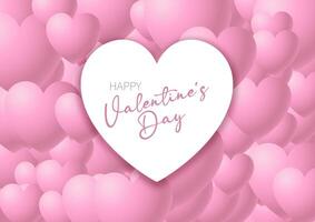 Valentines Day background with a heart shape on a hearts pattern design vector