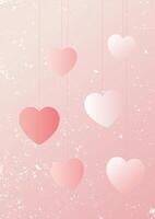 Valentines Day background with hearts on a grunge design vector