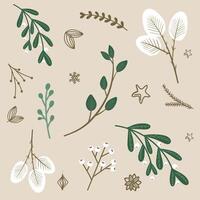 Winter floral pattern. Winter texture, printing, textile.Illustration for the design of wallpaper, textile, fabric, and wrapping paper. . vector