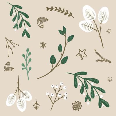 Winter floral pattern. Winter texture, printing, textile.Illustration for the design of wallpaper, textile, fabric, and wrapping paper. .