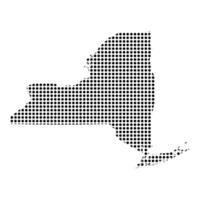 New York State dotted map isolated on white background. vector