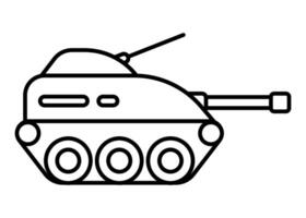 Tank clip art image. Outline design for coloring. vector