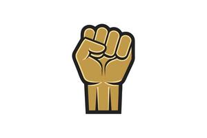 Graphic illustration of a powerful raised fist icon, ideal for themes of freedom, resistance, and equality Black History Month vector