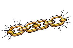 Abstract depiction of a fractured chain in gold tones, representing empowerment, independence, and perseverance tied to Black History Month vector