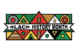 Minimalist Black History Month banner using clean lines, African inspired patterns, and a contemporary design aesthetic vector