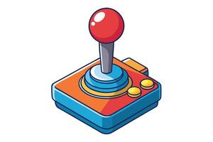 Minimalist joystick icon with a retro arcade style, perfect for gaming related content, esports, or interactive media themes vector