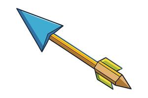 Bright and playful cartoon arrow graphic with bold colors and gradients, perfect for navigation icons or UI design on white background vector