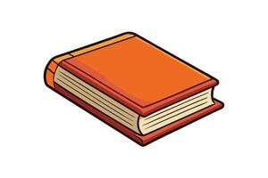 illustration of a cartoon style closed book with colorful hardcover and pages isolated on a white background, perfect for education themes vector