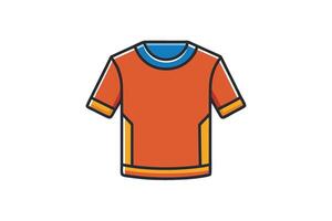 Vibrant illustration of a casual t shirt with unique color accents, ideal for design projects, fashion concepts, or branding vector