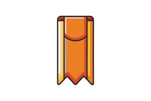 Fun and playful bookmark design in orange and yellow, featuring a friendly smile and ribbon style end, isolated on white background vector