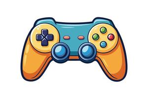 Cartoon style gamepad illustration featuring buttons and joysticks, ideal for creative projects, gaming logos, or esports visuals vector