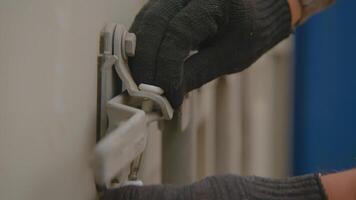 Close up of a metal lock on a storage container, showcasing its design and function. Stock Footage video