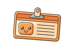 Creative cartoon ID badge icon for use in identity verification, security, and personal profile themes vector