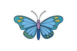 Beautifully drawn butterfly with a harmonious color palette, rendered in a contemporary flat design style, isolated on white vector