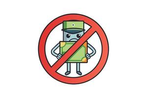 Prohibited money bribe icon showing dollar bills crossed out in red circle, concept for anti corruption or ethical finance campaigns anti bribery concept with red prohibition sign over currency vector
