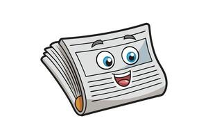 Illustration of a friendly and cheerful newspaper mascot, featuring a unique cartoon style ideal for communication themes vector