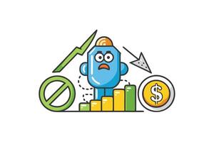 Creative design of business cost management, financial performance, and money saving strategies for digital or print use vector