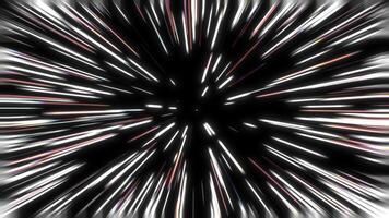 Dynamic white lines spiral on a black backdrop, resembling fireworks. Motion video