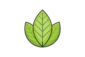 Fresh green leaf icon featuring bold lines and modern design, ideal for environmental, botanical, and natural concepts vector