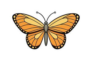 Minimalist butterfly graphic in vivid colors, highlighting elegant wing patterns, perfect for creative designs and nature related themes vector