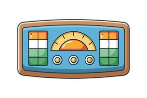 Flat design of PC dashboard with analog meters and dials for monitoring system performance and real time analytics vector