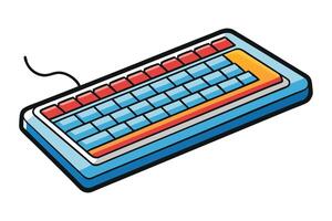 Creative computer keyboard icon in colorful style, featuring dynamic layout and bold hues, suitable for tech or gaming visuals vector