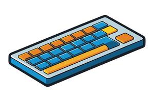 illustration of a colorful computer keyboard icon with unique design elements, perfect for technology and computing related projects vector