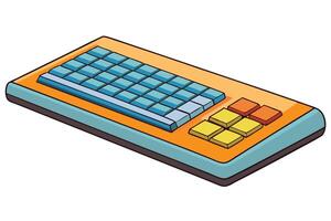Detailed illustration of a modern and colorful keyboard, a fun and vibrant graphic for technology and communication concepts vector
