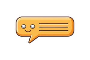 Bright and playful cartoon style chat bubble icon for communication, dialogue, or social media themes, isolated on white background vector