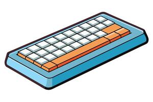 Bright and vibrant cartoon style keyboard graphic icon in perspective, ideal for digital communication or technology themed designs vector