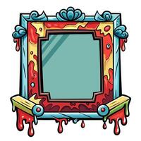 Vibrant dripping blood frame with bold, decorative design elements, blending playful and spooky themes for unique visual content vector
