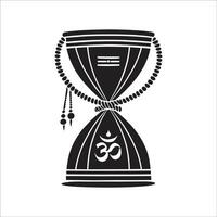 lord Shiva damroo Design concept Happy maha shivratri design on White Background vector