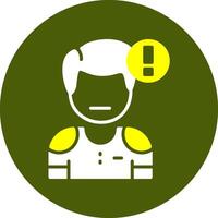 Cautiousness Circle Style Two color Emotion Icon vector