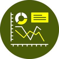 Line chart Solid Colorful Icon vector